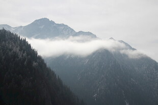 云雾缭绕下的壮美山峦