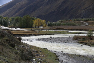 山间河流秋日美景