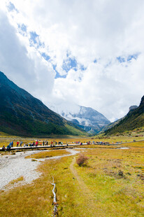 山间草地的美丽自然风光