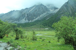 山间绿野 云雾缭绕之景