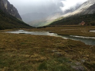 山间草地与溪流景观