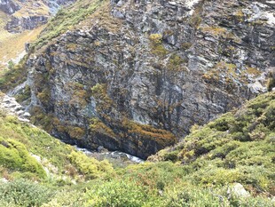 山间岩石与繁茂植被景观