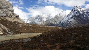雪山下的开阔自然景观