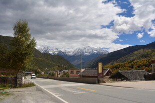山间公路旁的美丽景致