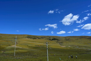 草原蓝天下的开阔景致