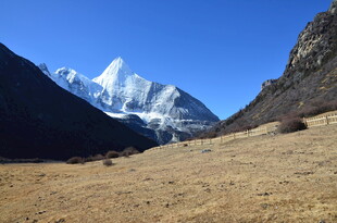 巍峨雪山下的广袤原野