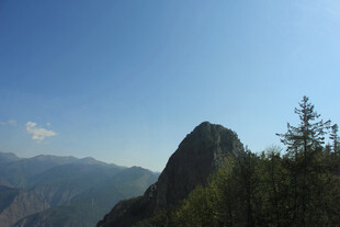 巍峨山峰与葱郁林木