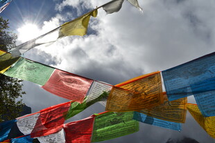 飘扬的五彩经幡 稻城