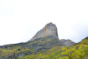 巍峨山峰与葱郁植被