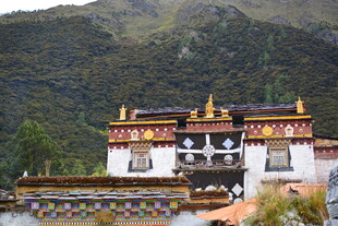 藏式寺庙建筑 山间美景 稻城