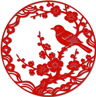 新中式国风喜上眉梢木雕矢量设计