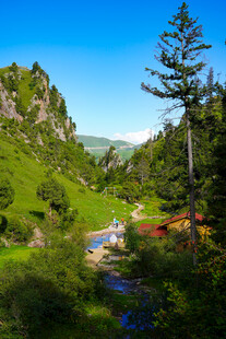 山间绿野溪流美景