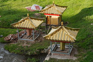 中式微型亭阁景观模型