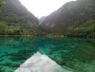 清澈碧绿的山间幽美水域