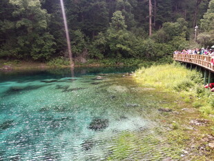 九寨沟清澈秀丽的湖水景观