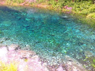 清澈碧绿的山间幽潭