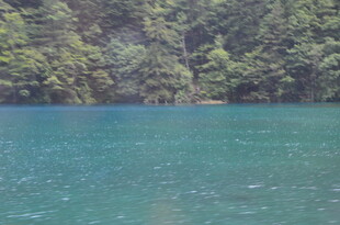 碧绿湖水与葱郁山林