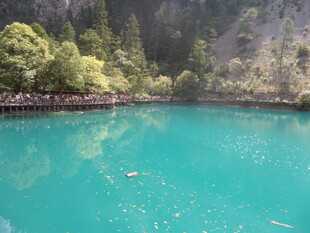 梦幻蓝湖 山林环绕之景