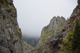云雾缭绕的险峻山峰