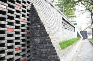 砖墙艺术 独特几何小巷景观