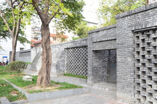 中式庭院石墙景观