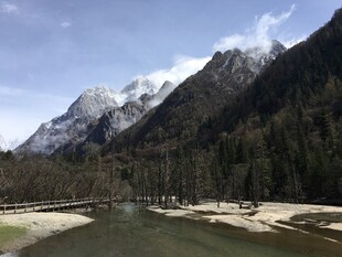 雪山下的宁静河谷