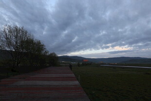 黄昏下的户外步道风景