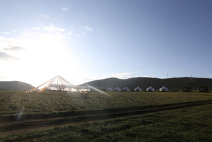 田园风光中的灌溉场景