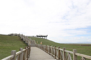 草原木栈道通向远方
