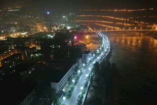 城市夜景航拍 璀璨灯光秀