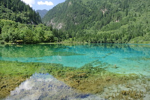梦幻蓝湖 青山环绕之景