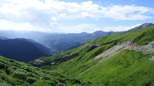 青山绿野间的秀丽山景