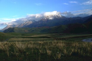 壮丽山景下的广袤原野
