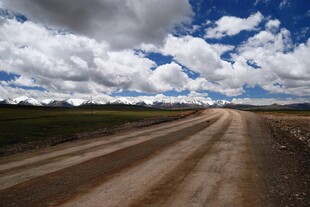 旷野中的蜿蜒土路