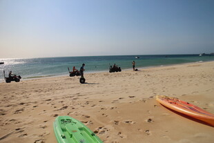 沙滩上的休闲与水上活动