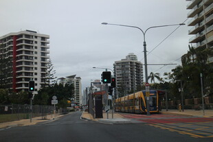 城市街道的交通与建筑景观