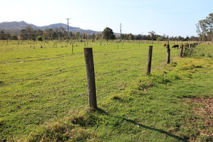 乡村田野间的木栅栏风景