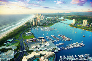 海滨码头美丽全景风光