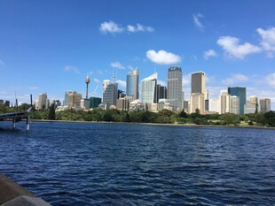 河畔都市天际线美景