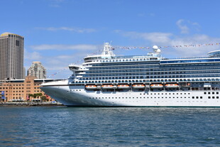 港口边的大型豪华邮轮