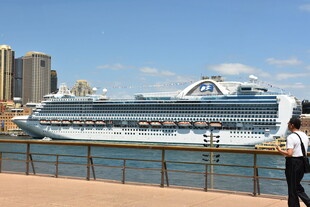 港口边的大型豪华游轮