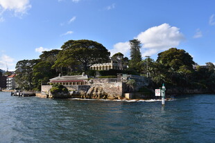 河畔绿荫环绕的别致建筑