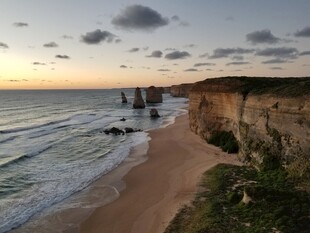海岸日落美景 壮观海岸线