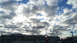 城市上空的多云景象