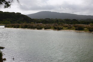 宁静山水间的开阔水域