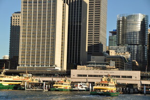 城市滨水建筑群景象