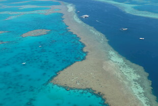 俯瞰美丽珊瑚礁海域