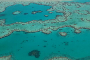 俯瞰美丽的蓝色珊瑚礁