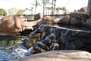 人工景观瀑布 岩石与流水