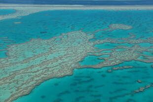 俯瞰绝美蓝绿色珊瑚礁海域